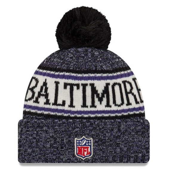 NFL Official Ravens Pom Pom Knit Hat - Picture 2 of 2